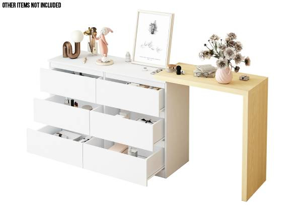 Customisable & Expandable Six-Drawer Dresser & Makeup Vanity Table