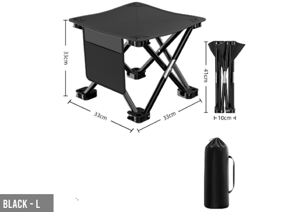 Portable Camping Stool with Carry Bag - Two Colours, Two Sizes & Two-Pack Available