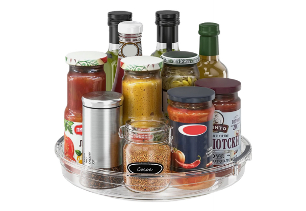 Turntable Lazy Susan Rotating Spice Tray Organiser - Available in Three Sizes & Option for Two & Three-Pack