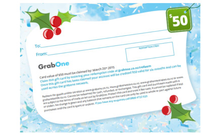 (First 100 sold out) $40 for a $50 GrabOne Christmas Gift Card – Give Someone More Bang for Your Bucks!