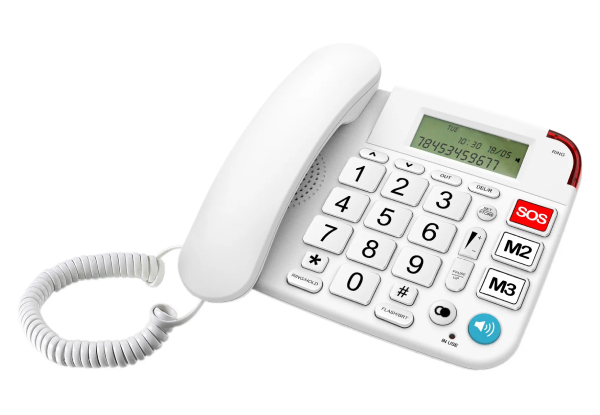 Senior Landline Telephone with Hearing Aid Function - Two Colours Available