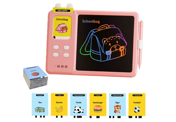 Talking Flash Cards with LCD Writing Tablet Toy - Available in Two Colours & Two Options