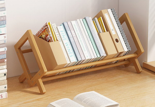 Bamboo Tabletop Bookshelf Organiser