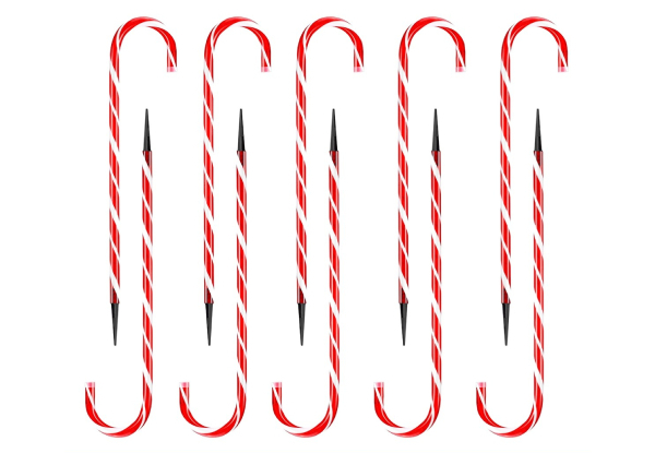 10 LED Christmas Candy Cane String Lights - White & Twinkling