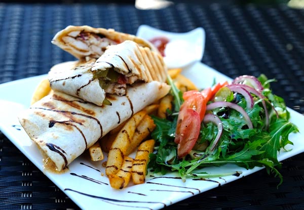Ultimate Mediterranean Grilled Shawarma Wraps incl. Sides of Salad & Chips for Two - Option for Four People