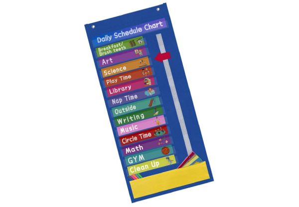 Kids Daily Schedule Pocket Chart