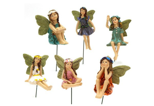 Six-Pieces Fairies Figurines for Pot Plants