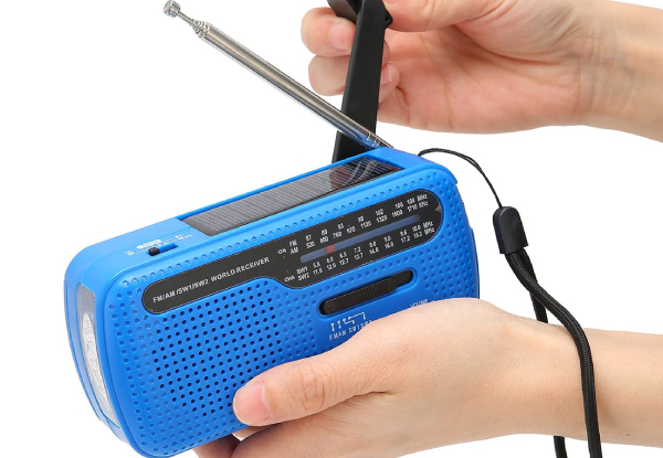 1200mAh Solar-Powered Emergency Hand Crank Radio