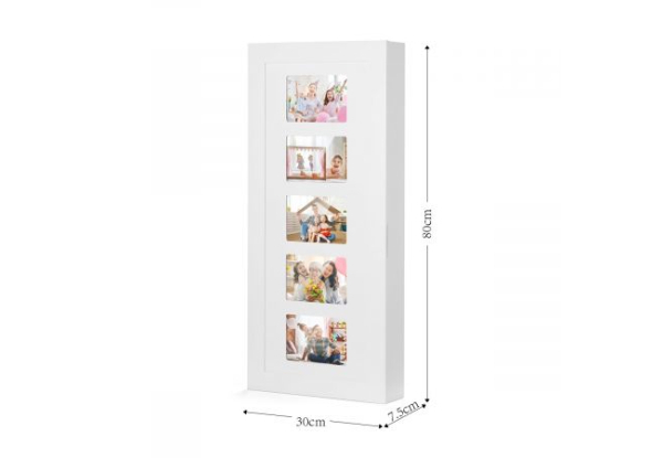 Wall Hanging Jewellery Cabinet Organiser with Photo Frames