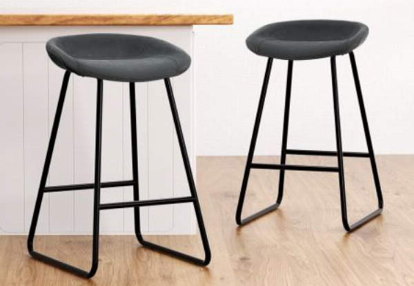 Two-Piece PU leather Kitchen Dining Bar Stool - Two Colours Available