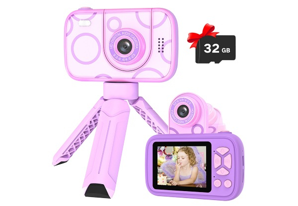 1080P Kid's Camera Toy with 32GB Memory Card - Three Colours Available