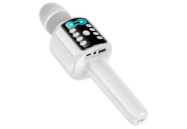 Hoco Karaoke Mic & Speaker, USB/SD/Aux, White