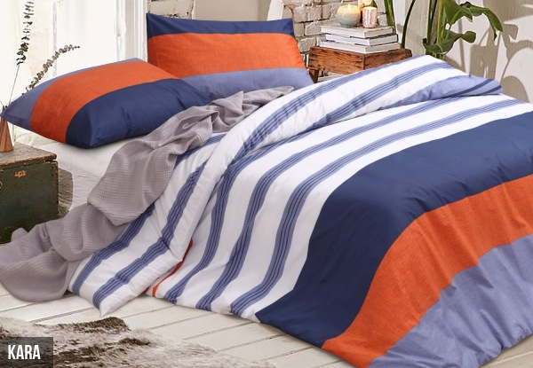 Colourful 100% Cotton Duvet Cover Set - Three Styles & Five Sizes Available