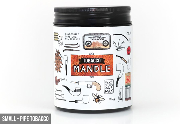 Mandle's - The Man Candle Range - Two Sizes & Four Scents, or Kit of Three Available