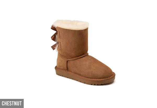 Ugg Kids Water-Resistant Two-Ribbon Boots - Available in Four Colours & Six Sizes