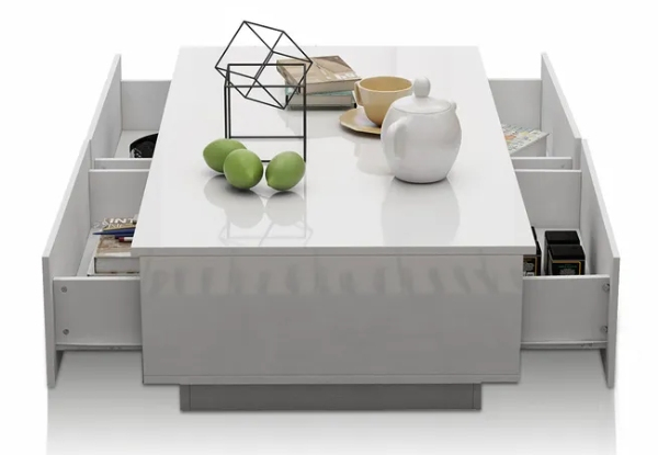 Four-Drawer High Gloss Living Room Table