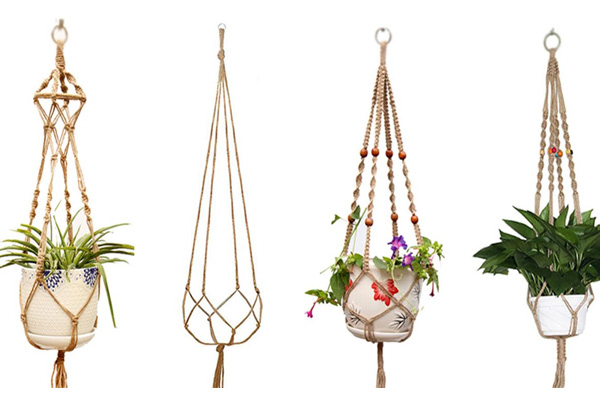 Garden Plant Rope Hanger - Four Styles & Multi-Pack Options Available