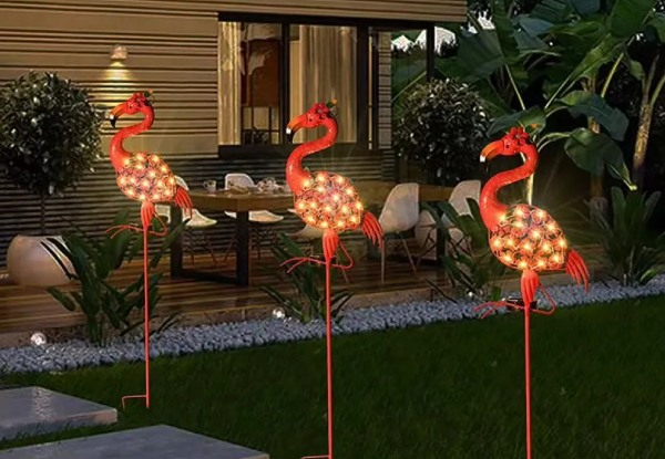 Solar Flamingo Garden Lights