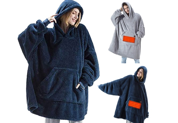 Wearable Heated Blanket Hoodie - Two Colours Available