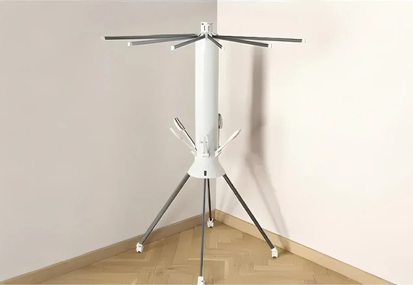 Outdoor Three-Tier Foldable Clothes Drying Rack with Wheels