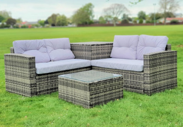 Rattan Corner Storage Sofa