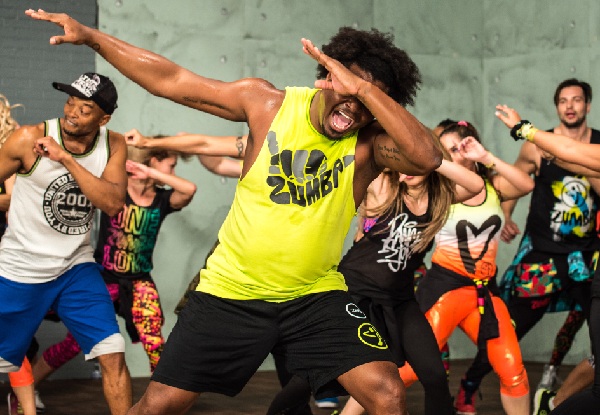 One Fun Zumba Group Fitness Class by an Expert Trainer - Options for Eight, or 16 Classes with Two Locations Available