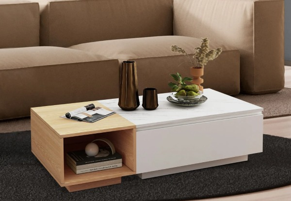 Two-in-One Detachable Marble Coffee Table