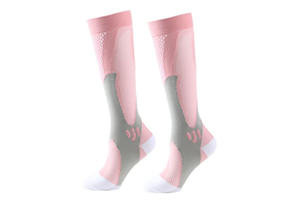 Four-Pair Sports Compression Socks - Two Sizes Available