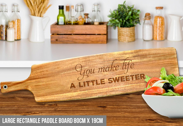 Personalised Cutting Board  - Options for Four Sizes & Twelve Styles Available with Free Metro Delivery