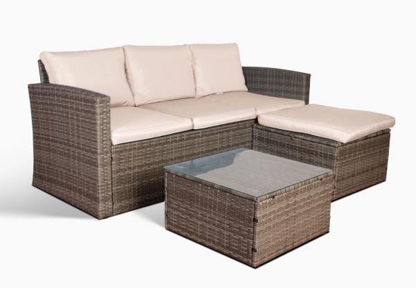 Three-Piece T Reo Wicker Set with Storage