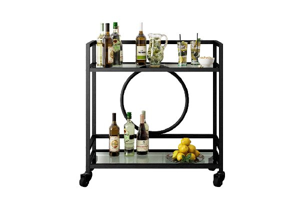 Two-Tier Rolling Bar Cart - Two Colours Available