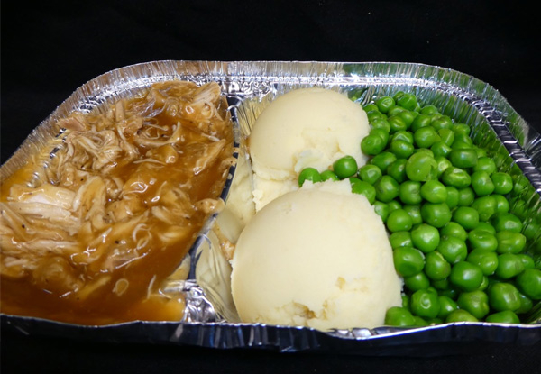 Pulled Chicken n Gravy with Spuds & Peas