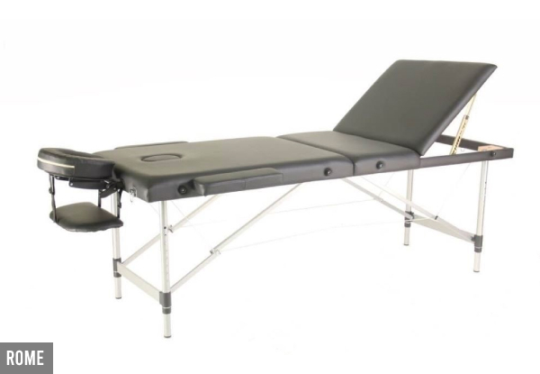 Folding Black Massage Table Range - Three Styles Available