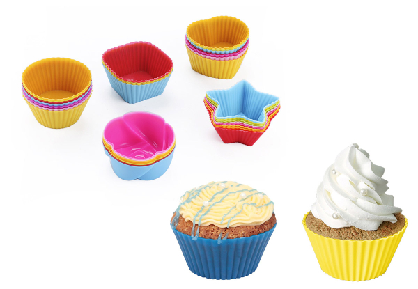 10-Piece Reusable Silicone Cupcake Cups  - Five Styles & 20-Piece Options Available