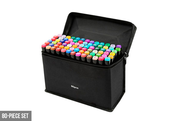 30-Piece Coloured Pen Set - Option for 80-Piece