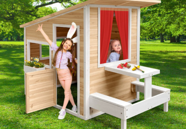 Outdoor Kids Wooden Cubby House