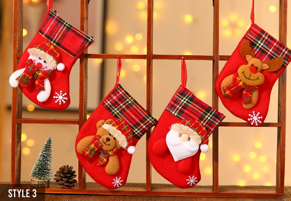 Four-Piece Christmas Stockings Classic Kit Decor - Available in Eight Styles & Three Sizes