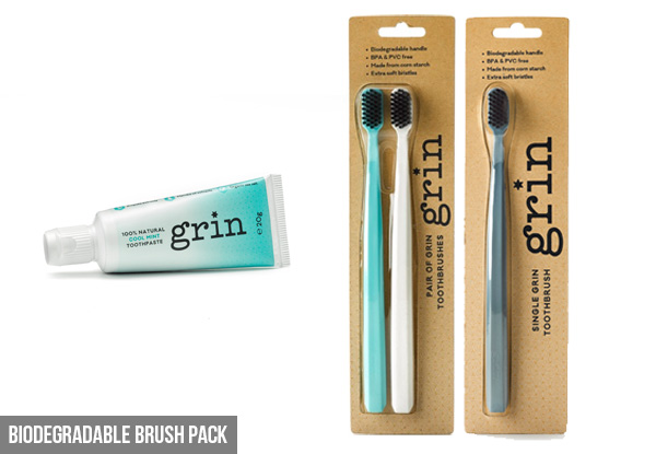 Grin Natural Oral Care Packs - Free Metro Delivery