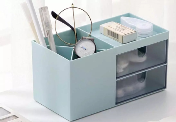 Double Drawer Storage Box - Three Colours & Two-Pack Available
