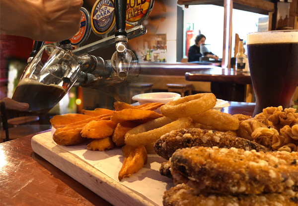 Friends Snack Platter & Four Tap Beers or Four House Wines