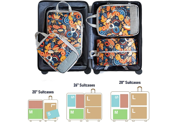 Four-Piece Travel Packing Cubes Set - Available in Four Styles