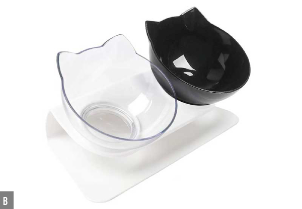 Double Elevated Tilted Cat Bowls with Raised Stand - Five Options Available