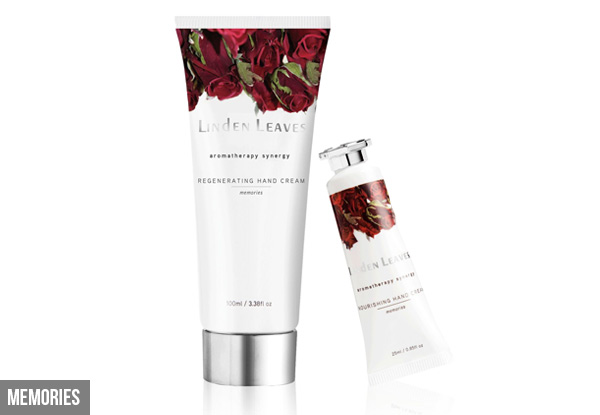 Linden Leaves 100ml Hand Cream incl. Free Travel Size Cream - Four Options Available