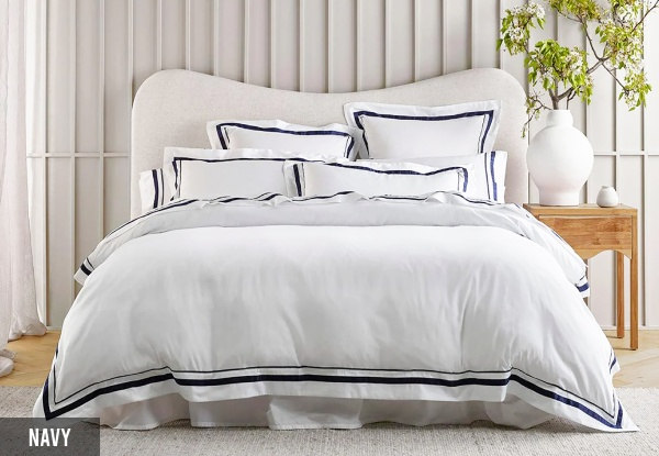 Renee Taylor Cloud Egyptian Cotton Quilt Cover Set - Available in Two Colours, Three Sizes & Option for Extra European Pillowcase