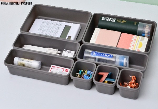 Eight-Piece Drawer Organiser Set - Three Colours Available & Option for Two Sets