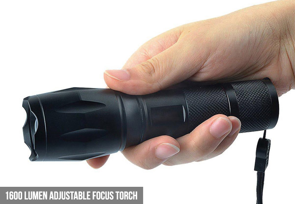 1600 Lumen Adjustable Focus Torch with USB Charger - Option for an Ultra Bright Camping LED Headlight or One of Each