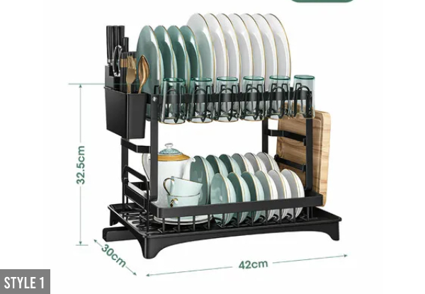 Multifunctional Two-Tier Dish Drying Rack - Two Styles Available