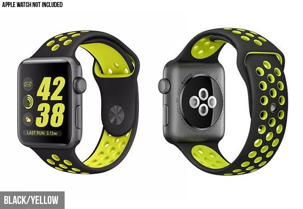 Breathable Sports Band for Apple Watch - Two Sizes & Six Colours Available with Free Delivery