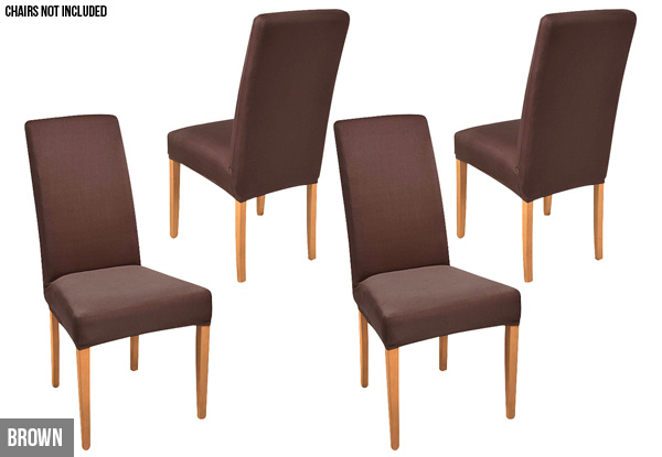 Set of Four Spandex Dining Chair Covers - Four Colours Available