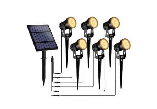 Solar Outdoor Garden Spotlight - Available in Two Light Colours & Option for Four or Six Headlights